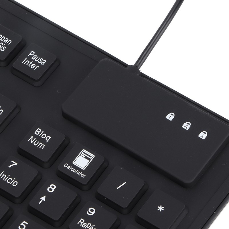 Keyboard 108 Key Spanish USB Wired Portable Foldable Quiet Waterproof