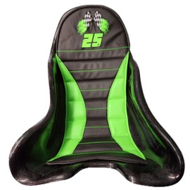 RACE KART SEAT PAD FOR KARTING FOR CHAMP KART SEAT LIME GREEN/BLACK SIZE LARGE YOUR RACE NUMBER EMBROIDERED IN THE PAD