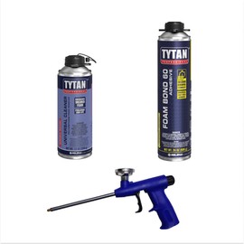 Foam Bond 60 24 oz Polyurethane Adhesive – Fast-Tack, 60-Second Drying, DIY Glue for Foam Panels, Shiplap, Wall Paneling, Board and Batten, Subfloors, Wood (ECO Gun Kit, 1 Can Kit)