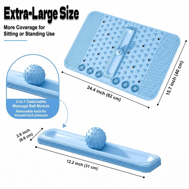 Soft TPR Extra Large Acupressure Foot Massage Mat With Removable