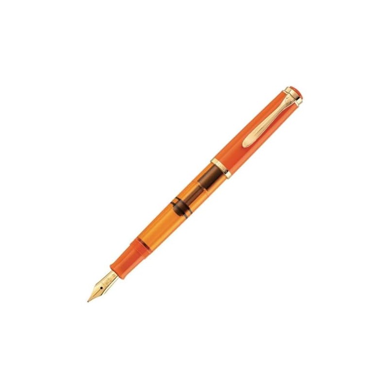 Pelikan Fountain Pen, F Fine Point, Classic Orange Delight M200