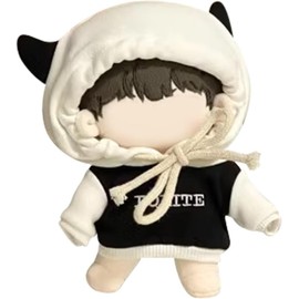 Sewing Clothes-Plush-Clothes-10-15cm Hoodie Doll (White Hat, For 10-15cm Plush)