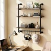 Kssiaz 3 Tier Industrial Pipe Floating Shelf, 24" Kitchen Wall