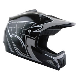 WOW Youth Kids Motocross BMX MX ATV Dirt Bike Helmet Spider Web Black