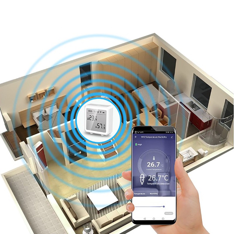 Temperature Humidity Monitor Wifi Sensor Controller Meter Detector LCD Digital