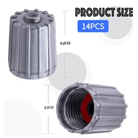 14 Pcs Car Tyre Valve Caps,Dust Caps for Car Tyres,Plastic Cars Dusts Tire-Cap Accessories Waterproof Grey Wheel Stem Tires Cap with O-Ring Rubber Seal Replacement for Automobile,Motorcycle, Bicycle