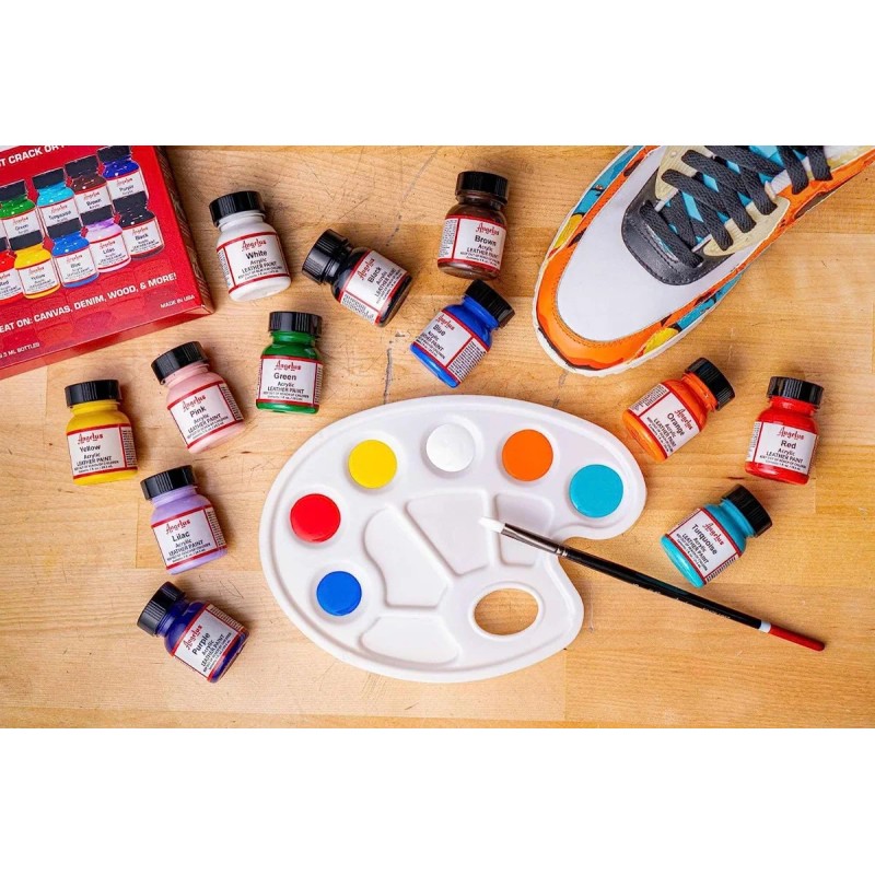 Angelus Kit Pintura Piel Cuero Angelus 12 Tenis Acrylic 29.5ml