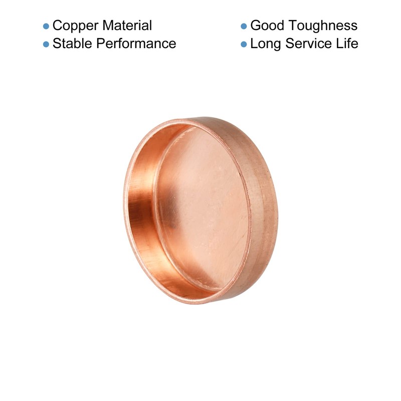 sourcing map Copper End Cap Pipe Fitting Welding Connection 25.4