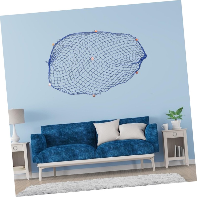 Kisangel Decorative Wall Hanging Fishing Net Mediterranean Cotton Photo Props