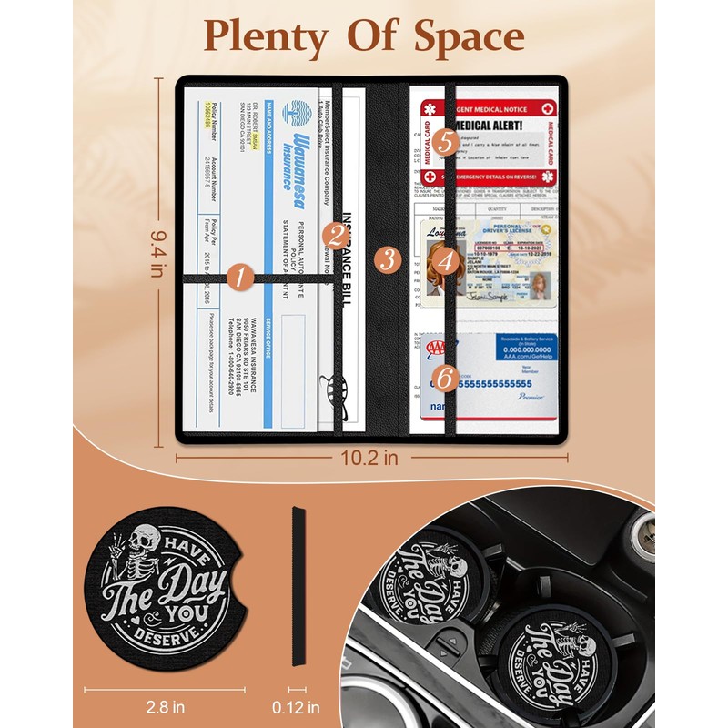 Slohif Car Registration and Insurance Card Holder - Skeleton Vehicle