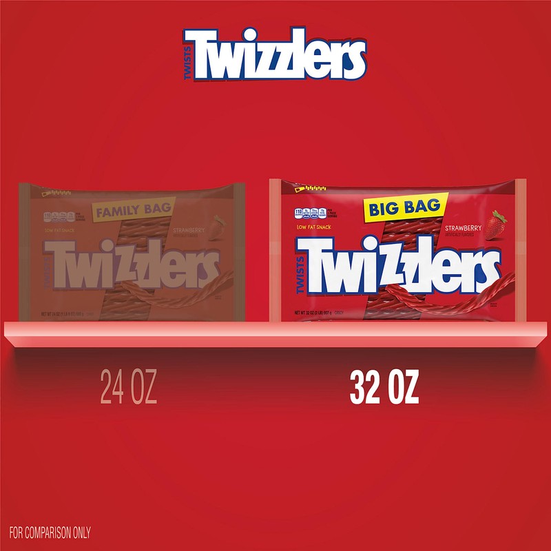 TWIZZLERS Twists Strawberry Flavored Licorice Style, Chewy Candy Big Bag,