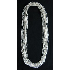 Extra Long Hawaiian Tahitian White Dove Shell Leis -12 Single Leis -50" around