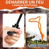 2PCS Magnesium Fire Starter with Striker, High Temp Magnesium Rod,