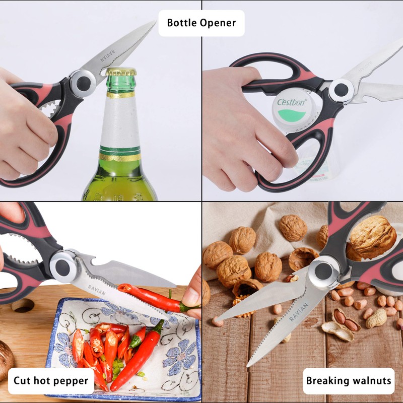 Ravian Kitchen Scissor Heavy Duty Shears with PP Cover Multifunctional