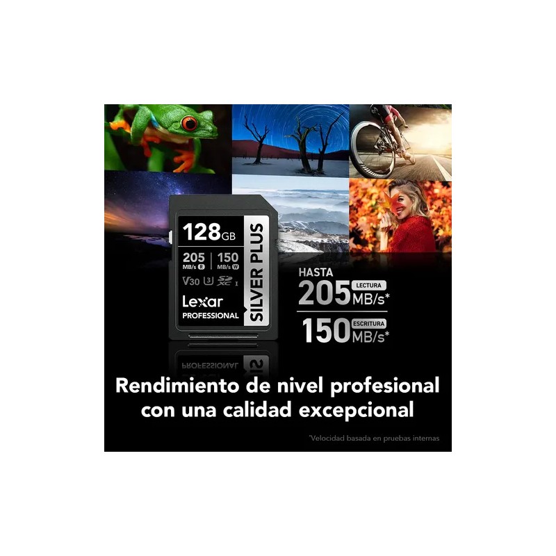 Memoria Sd 128gb Lexar Silver Plus Sdxc U3 V30 4k