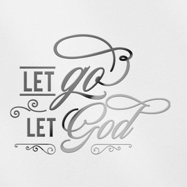 Decal Stickers of Let Go Let God (Metallic Silver) (Set of 2) Premium Waterproof Vinyl Decal Stickers for Laptop Phone Accessory Helmet Car Window Mug Tuber Cup Door Wall - BICVER1f36372SIW19Y24
