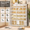CIMLORD 6-Tier Foldable Shoe Rack for Closet Entryway 12-24Pairs,Stackable Clear