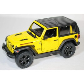 KiNSMART - Jeep Wrangler Rubicon Off Road 4x4 5 inch 1:34 Scale Die Cast Model Replica Toy Car (Yellow Hardtop)