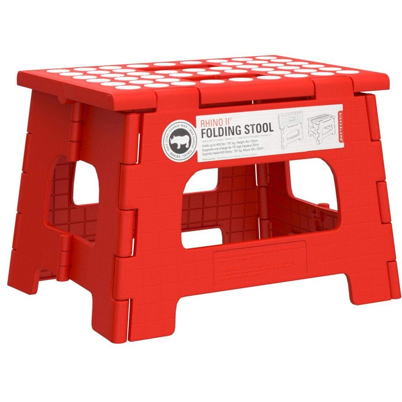 Kikkerland Rhino Foldable Step Stool – Holds Adults up to