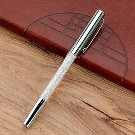 Quality ballpoint pen with crystals, bling crystal diamond slim pen metal crystal ballpoint pen, black ink