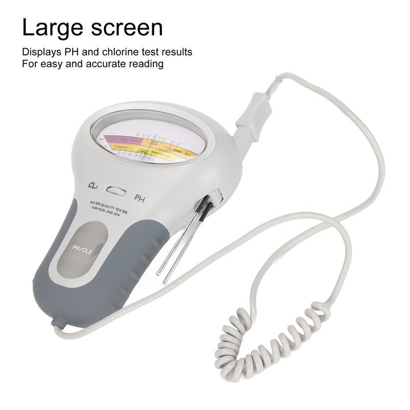 Water Chlorine and PH Meter Large Screen Battery Powered Portable