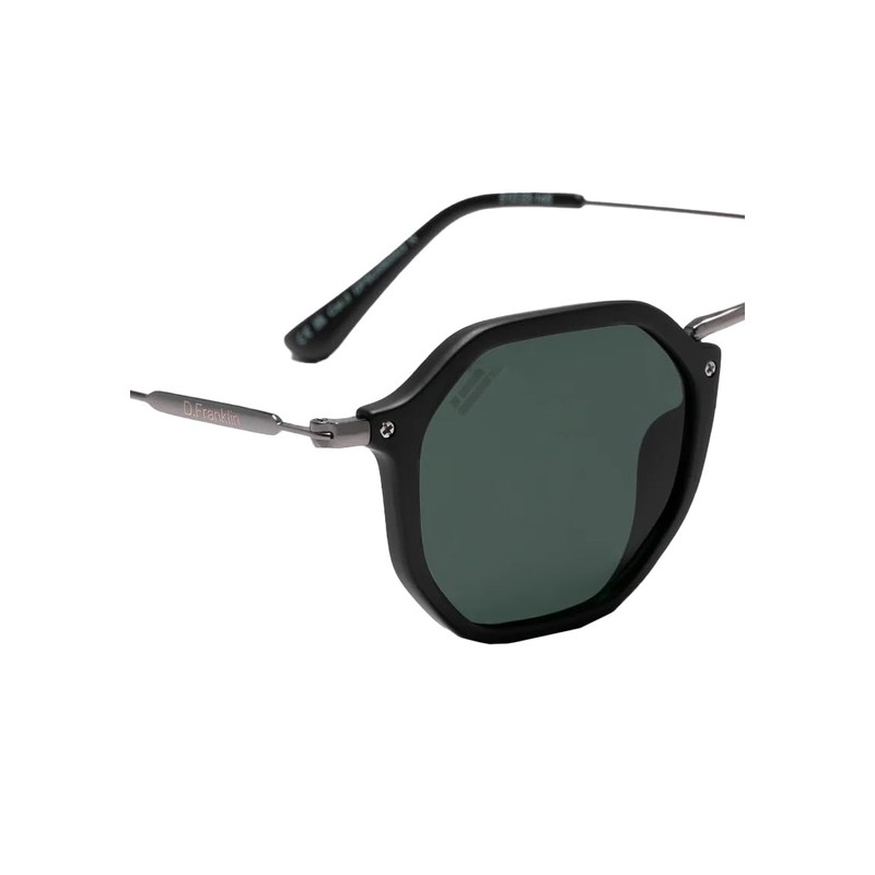 D Franklin DFSU090003-BLAC Roller HEX Sunglasses, Matte Black/Black