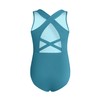 Phineein - Maillot de gimnasia para niñas, espalda cruzada, sin