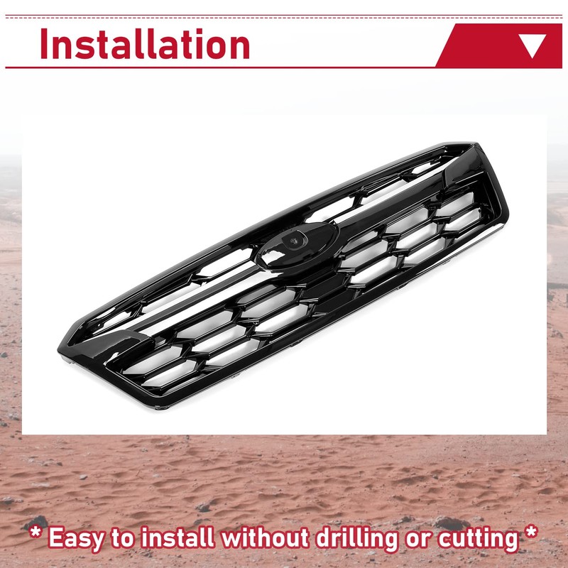 HECASA Grille With Molding Trim Compatible with 2018-2020 Subaru Crosstrek