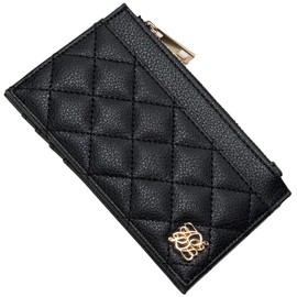 Alto Rose Fragment Case, IC Card, Quilting, Pass Case, Card Case, Beautiful, Adult, Cute, Mini Wallet, Luruna, Black