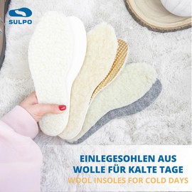SULPO Lambskin Insoles Discovery Set - Pack of 3 Winter Lambskin Insoles - Warm Shoe Insoles - Thermal Insoles for Shoes - Winter Thermal Insoles