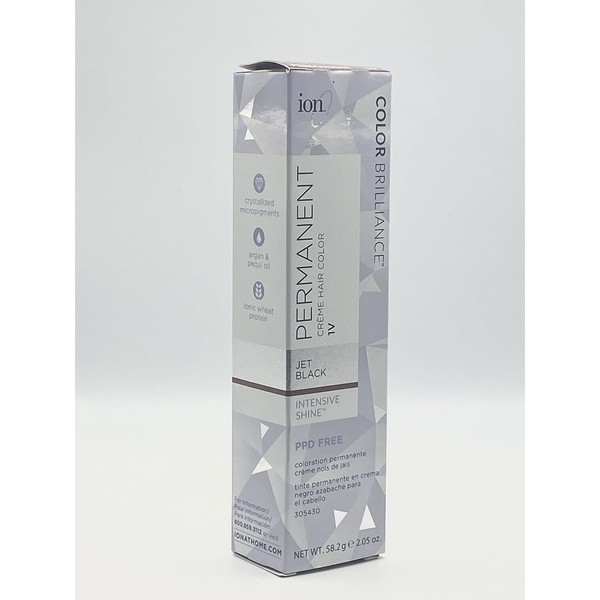 ion Ion 1V Jet Black Permanent Creme Hair Color 1V