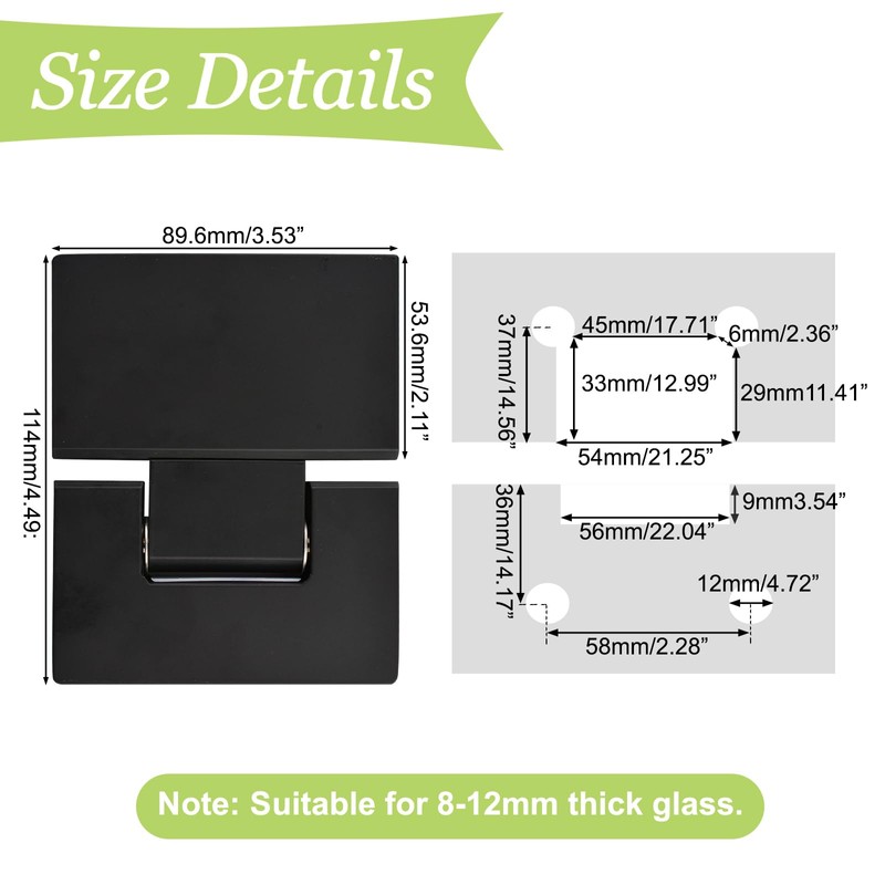 UFURMATE 180 Degree Stainless Steel Glass Door Clamp Heavy Duty