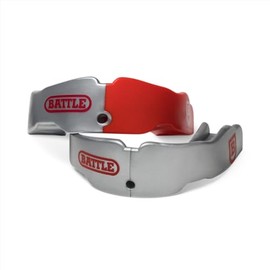 Battle Sports Science 2 Color Youth Mouthguard (2-Pack), Red/Silver
