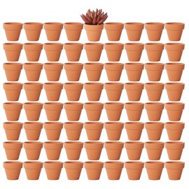 Yishang 1.9 Inch Tiny Terracotta Pots Pack of 72-Small Mini Clay Pots with Drainage Holes Flower Nursery Terra Cotta planter for Tiny Cactus Herb lithop,Succulent Plants,Crafts,Wedding Favor