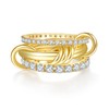 MINDDHA 14K Gold Plated Interlocked Stackable Rings for Women -