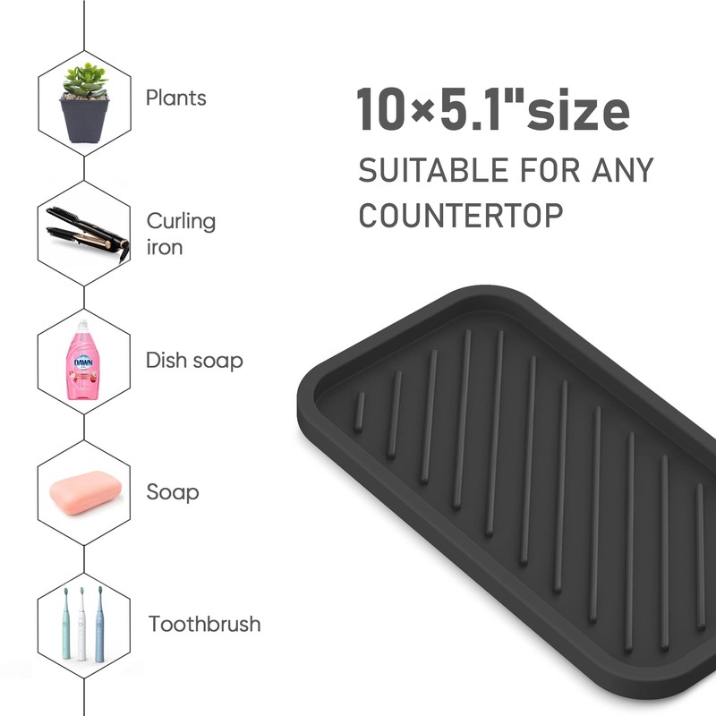 EG-SIPRO Silicone Sponge Holder,Large 10" Kitchen Sink Organizer Tray Kitchen
