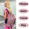 RainFlowwer Waterproof Drawstring Gym Bag with Shoe Compartment – Large