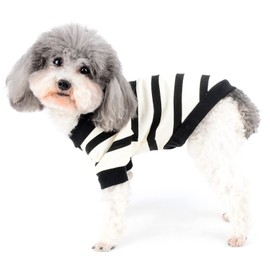 Zunea Dog Shirts for Small Dogs Summer Basic T-Shirt Stripes Puppy Clothing Sequins Love Heart Sweatshirt Soft Cotton Tee Shirt Pet Clothes Jumper Chihuahua Clothing Yellow XS