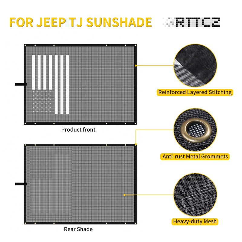 RT-TCZ for Jeep TJ Sunshade Soft Top, TJ Bikini Top