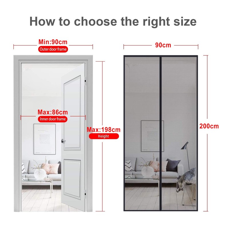 MYCARBON Magnetic Fly Screen Door, Upgrade Enhanced Screen Mesh, Powerful