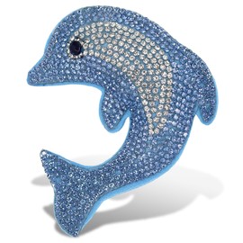 COTA Global Dolphin Sparkling Fridge Magnet - Blue Fridge Magnets Rhinestone Decor, Sea Life Decor Cute Fridge Magnet for Whiteboard, Locker Accessories and Cute Magnets for Office – 3 Inches