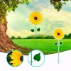 Paddsun 3D Metal Yellow Sunflower Wind Spinner Windmill Sculpture Outdoor