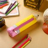 Kisston 3 Pcs Pencil Shaped Case, Leather Teacher Pencil Pouch,