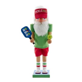 The Bridge Collection 12.25" Wooden Pickleball Santa Nutcracker - Pickleball Player Nutcracker with Paddle and Ball