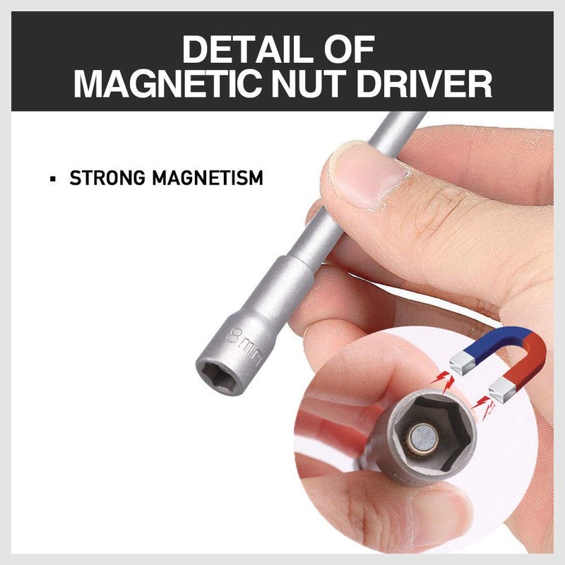 5 Pieces 10mm Magnetic Power Nut Setter Driver Bit Socket