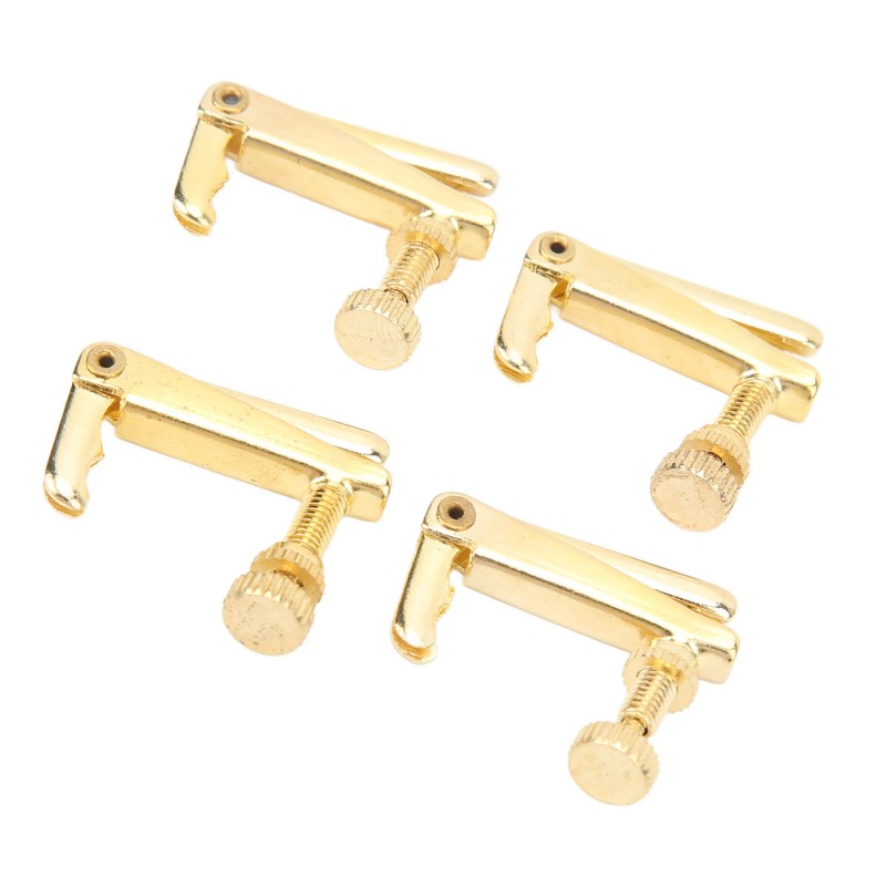 4PCS Violin Fine Tuner Golden Metal Wear Resistant String Fine