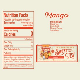 Southern Breeze Hot Brew Sweet Tea Mango Iced Tea with Black Tea and Zero Carbs Zero Sugar, 22 Family Size Tea Bags