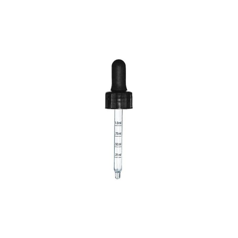 NuVape.net Graduated Measurement Marked Glass Dropper Closure Black (for 1