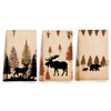 3PCS Wild Animal Deer Moose Bear Forest Camping Kitchen Towel