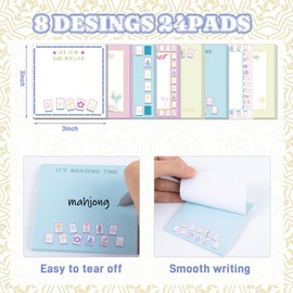 24 Pcs Mahjong Sticky Notes Mah Jong Self-Stick Note Pads Memo Pads Mahjong Gifts for Women Office School Mahjong Party Decorations Supplies (600 Sheets)